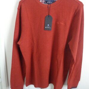 Men's Ben Sherman Long Sleeve Sweater Size Medium Crew Neck Elbow Patches NWT